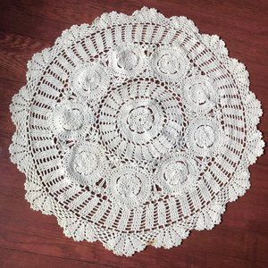Vintage White Macrame/Crochet Doily